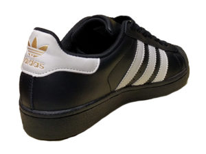 Adidas Superstar Leather черные с белым - фото сзади