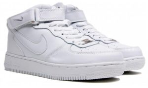 Зимние Nike Air Force 1 Mid с мехом White белые 35-45