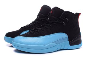 Nike Air Jordan 12 Retro черные с голубым (40-45)