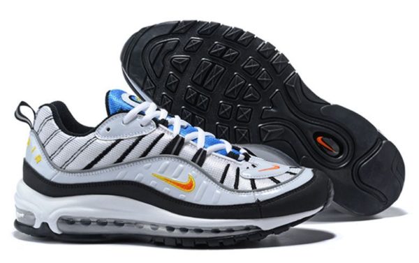 Nike Air Max 98 белые с синим и черным (40-44)