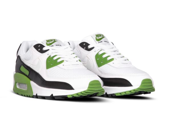 Nike Air Max 90 серо-белые с зеленым замша-сетка мужские (40-44)